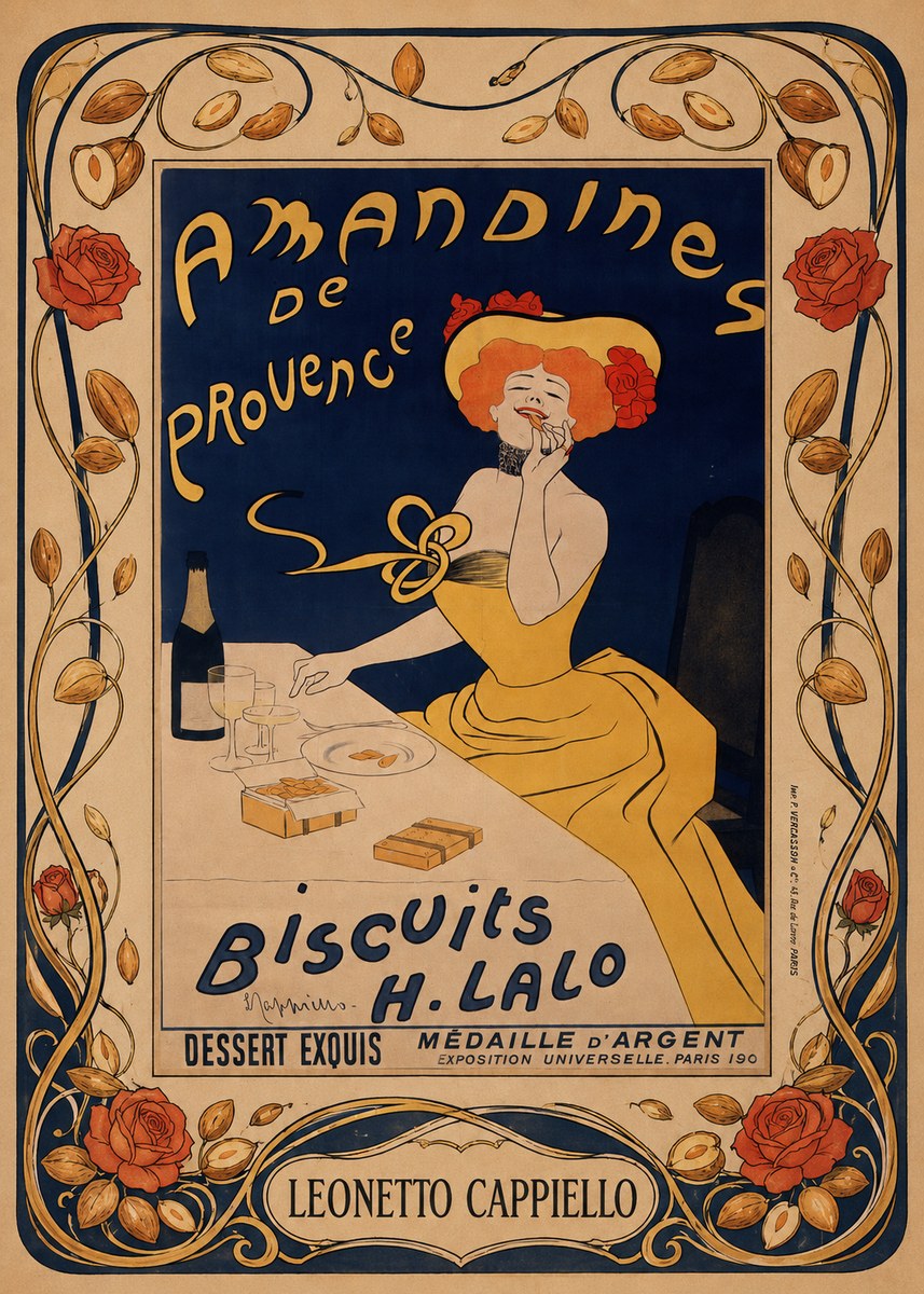 Leonetto Cappiello Amandines De Provence Biscuits H. Lalo I No5 - Plakát