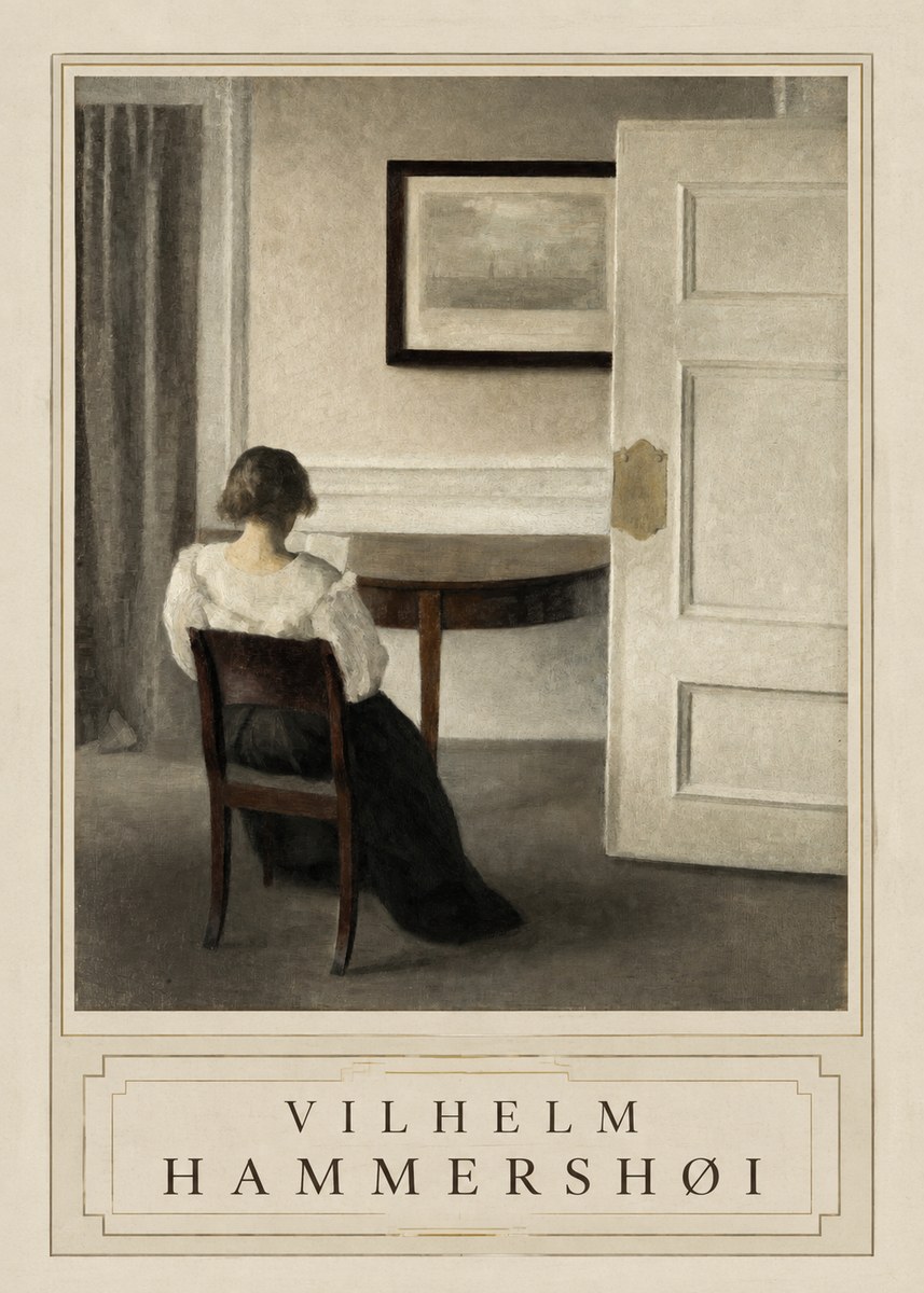 Vilhelm Hammershøi Interior with a Woman, Strandgade 30 No3 - Plakát