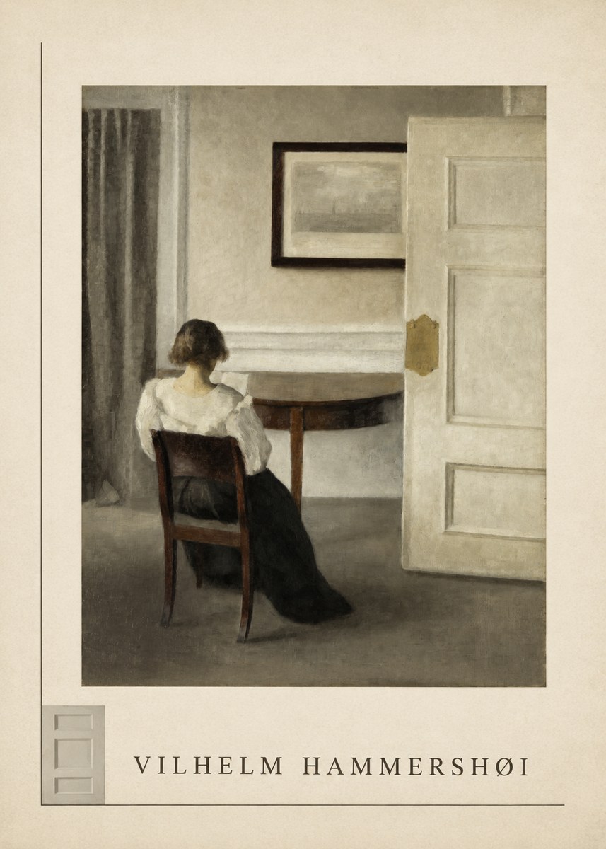 Vilhelm Hammershøi Interior with a Woman, Strandgade 30 No6 - Plakát