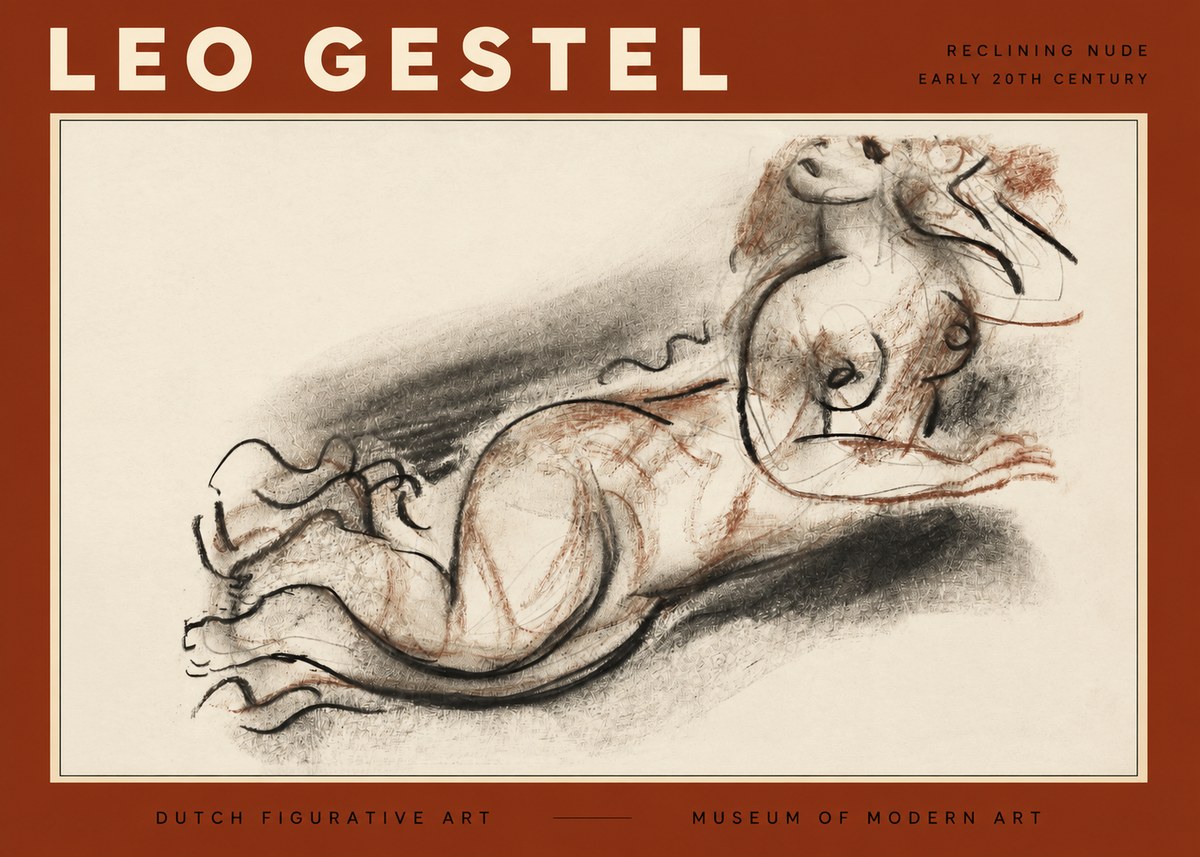 Leo Gestel Reclining Nude No2 - Plakát