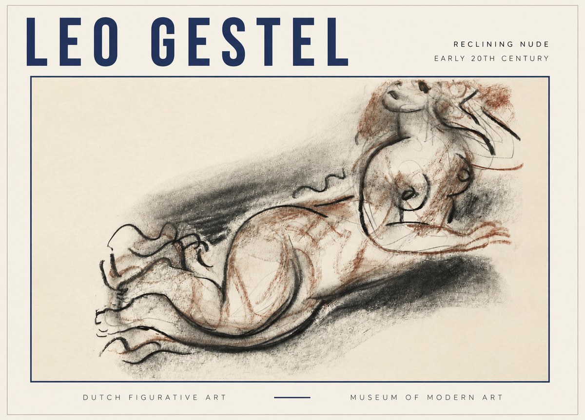 Leo Gestel Reclining Nude No3 - Plakát
