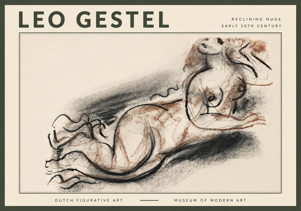 Leo Gestel Reclining Nude No4 - Plakát