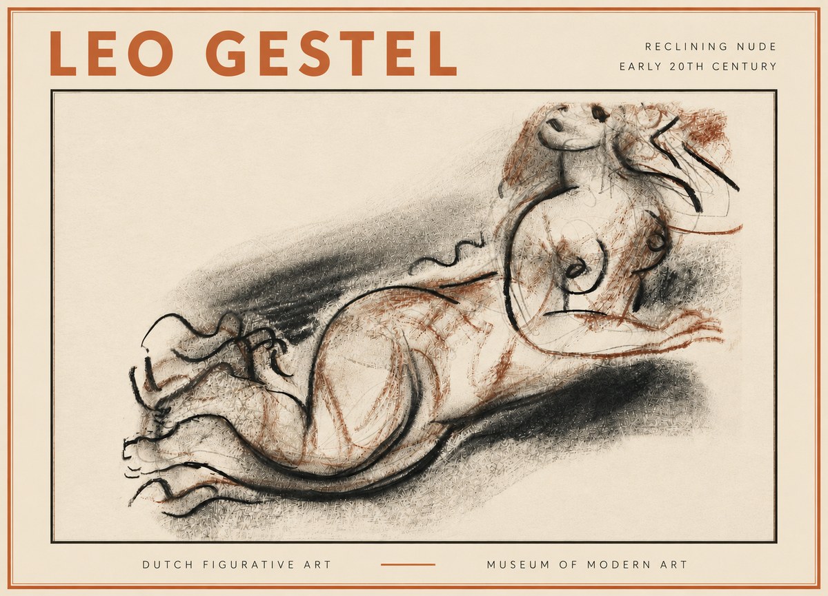 Leo Gestel Reclining Nude No5 - Plakát