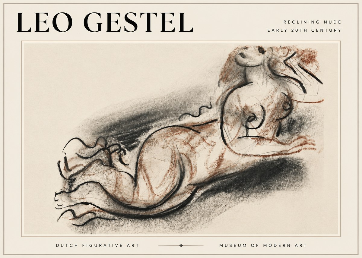 Leo Gestel Reclining Nude No6 - Plakát