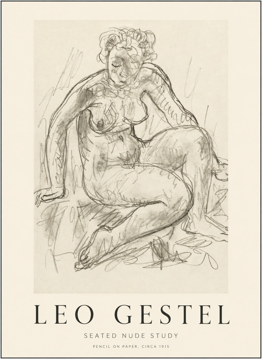 Leo Gestel Seated Nude Study No1 - Plakát