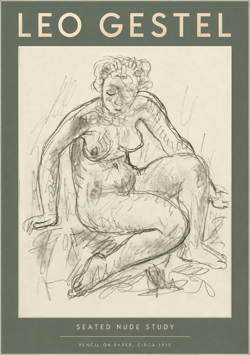Leo Gestel Seated Nude Study No2 - Plakát