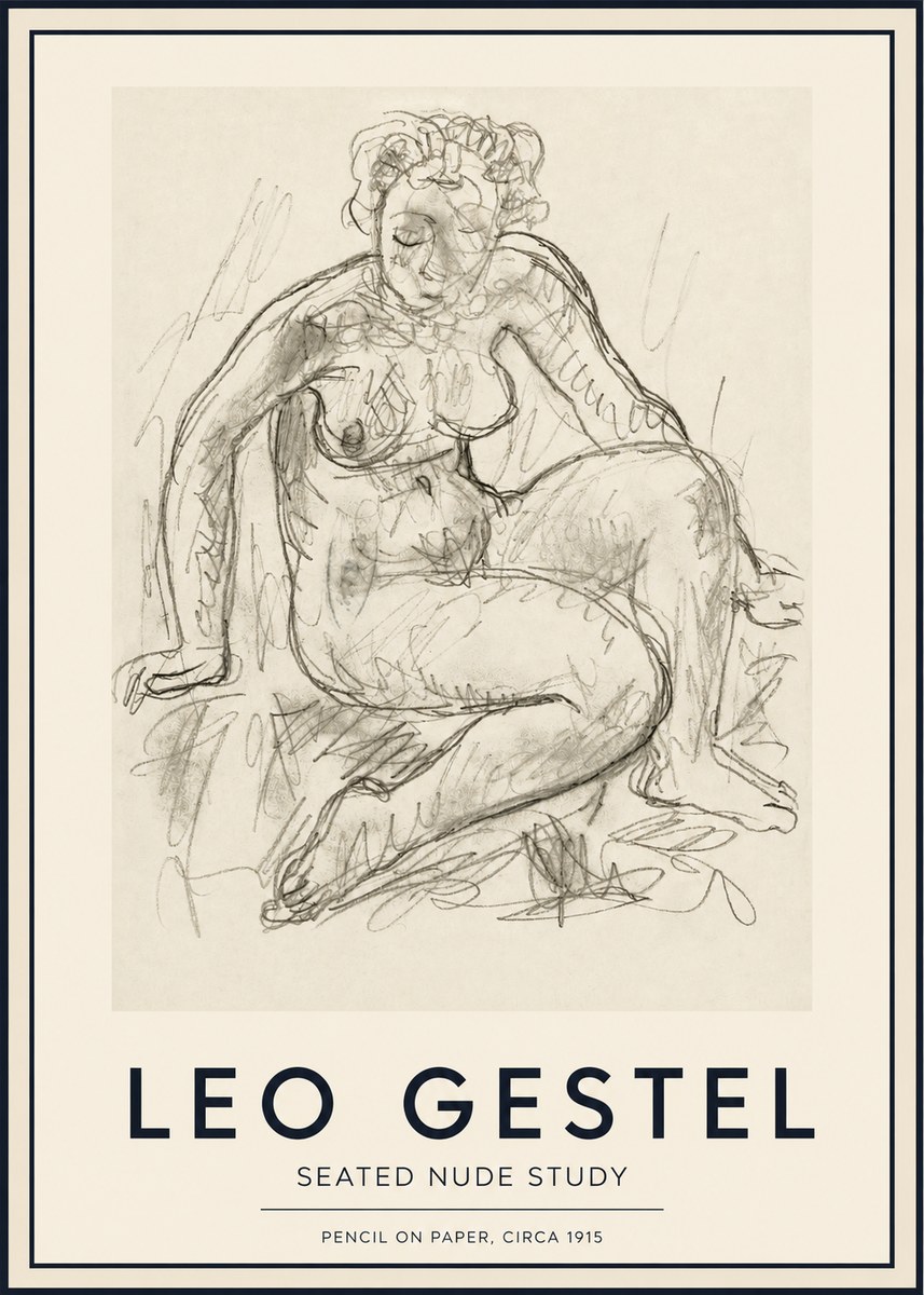 Leo Gestel Seated Nude Study No3 - Plakát