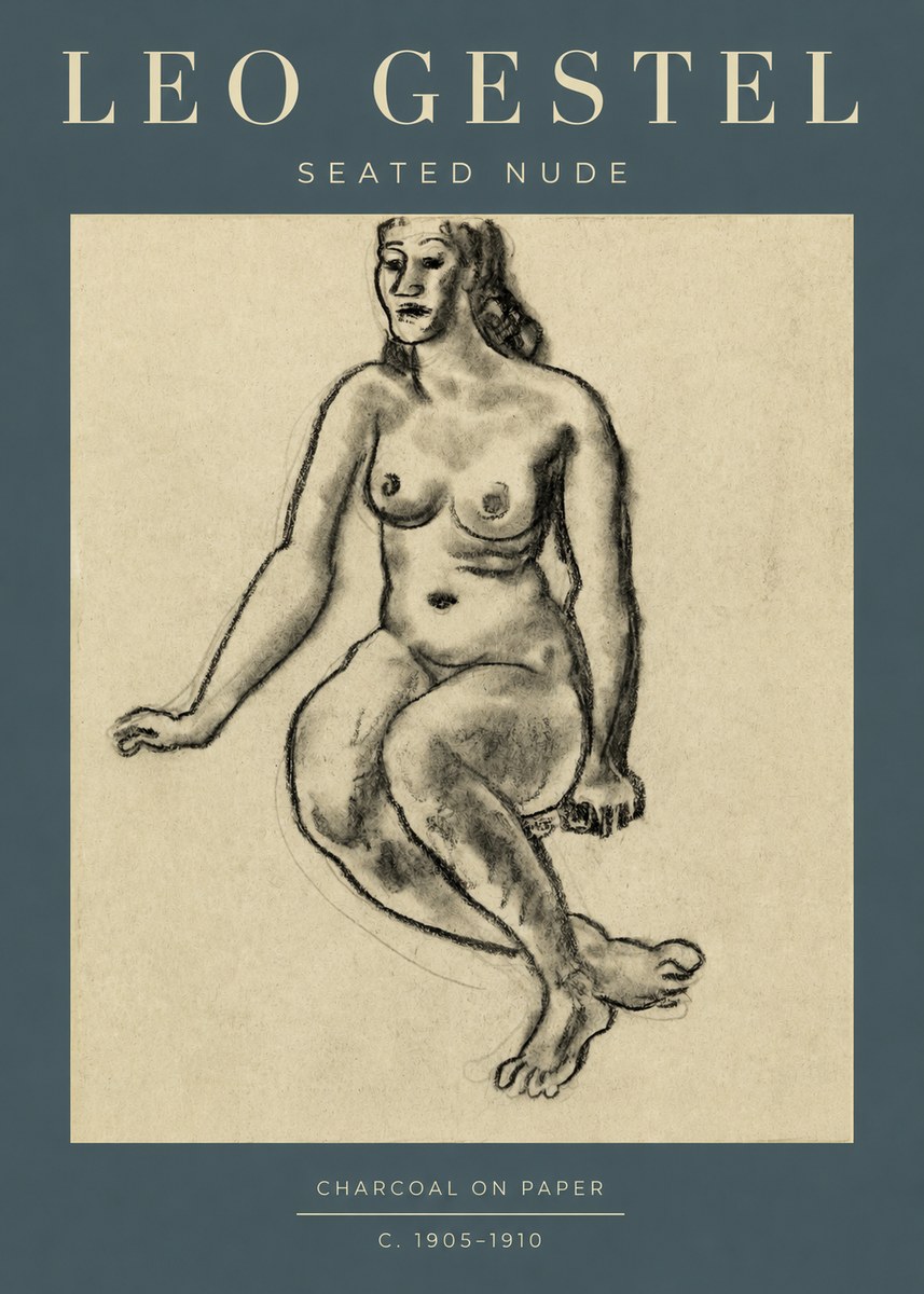 Leo Gestel Seated Nude No2 - Plakát