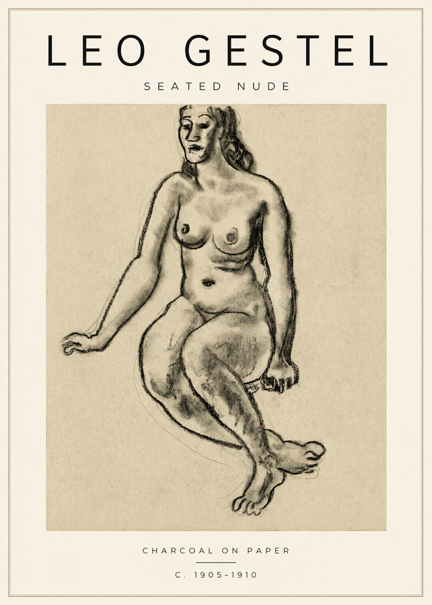 Leo Gestel Seated Nude No3 - Plakát