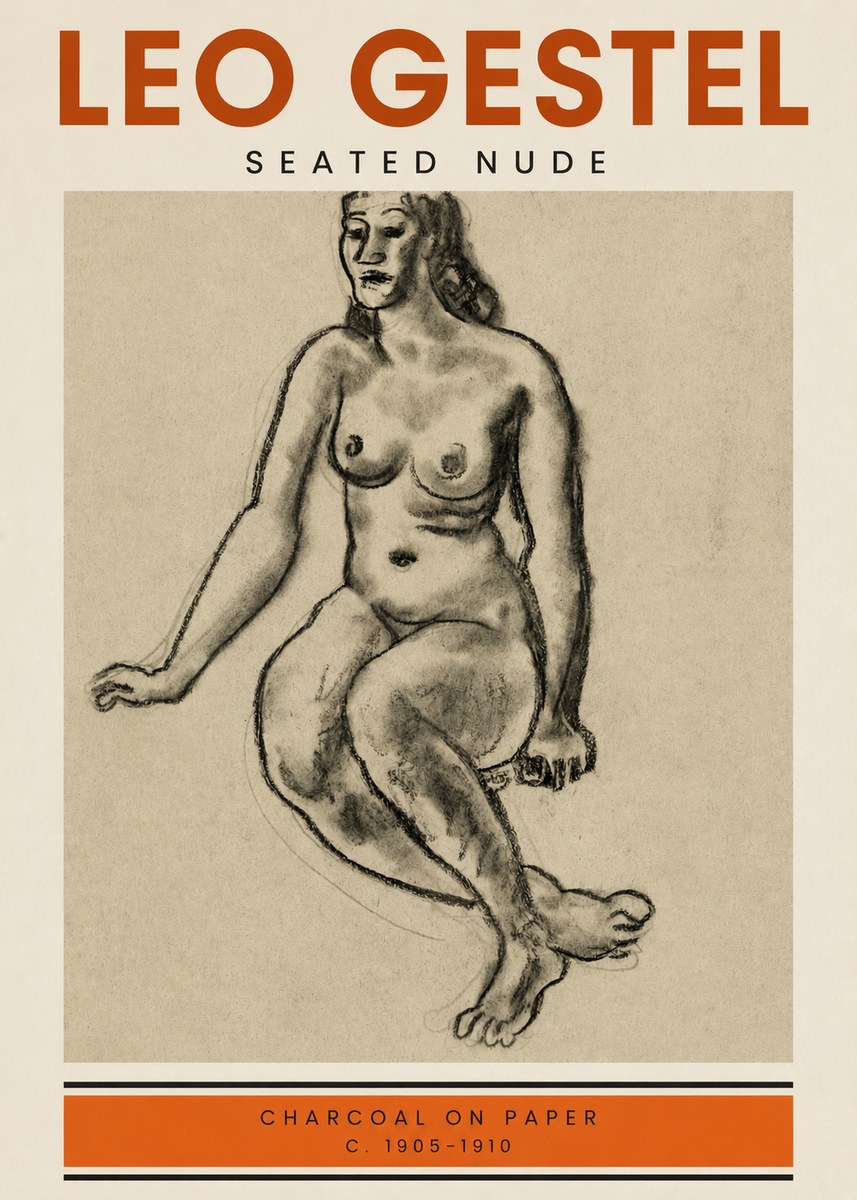 Leo Gestel Seated Nude No4 - Plakát