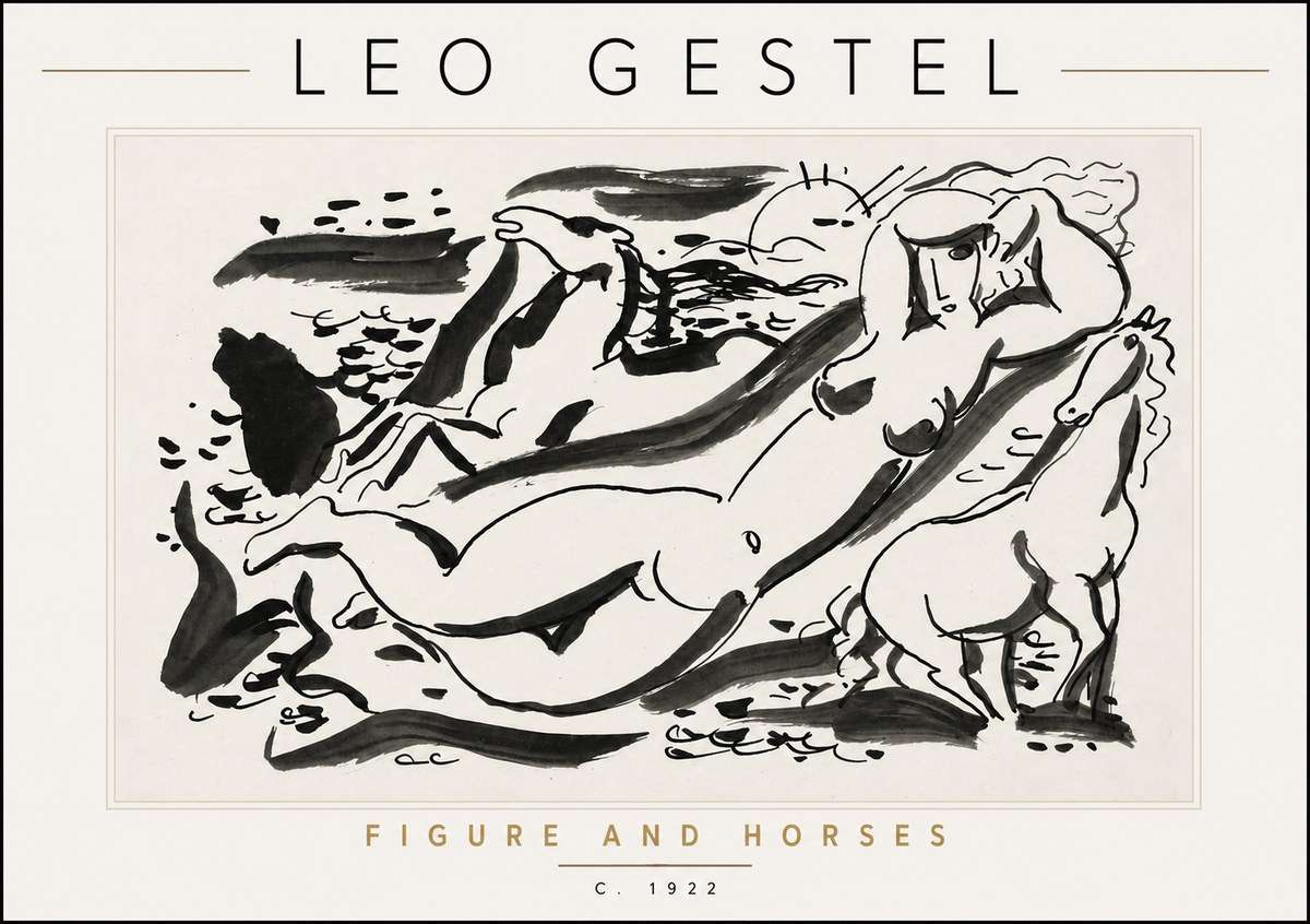 Leo Gestel Figure and Horses No6 - Plakát