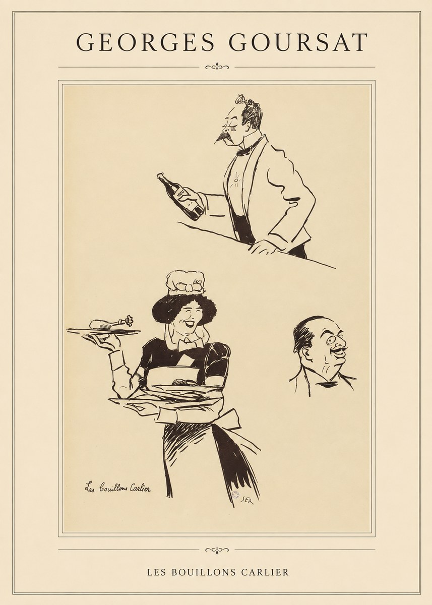 Georges Goursat Les Bouillons Carlier I No1 - Plakát