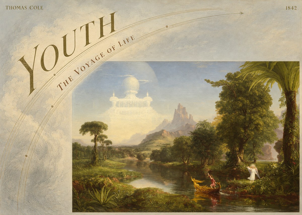 Thomas Cole The Voyage of Life: Youth I No6 - Plakát