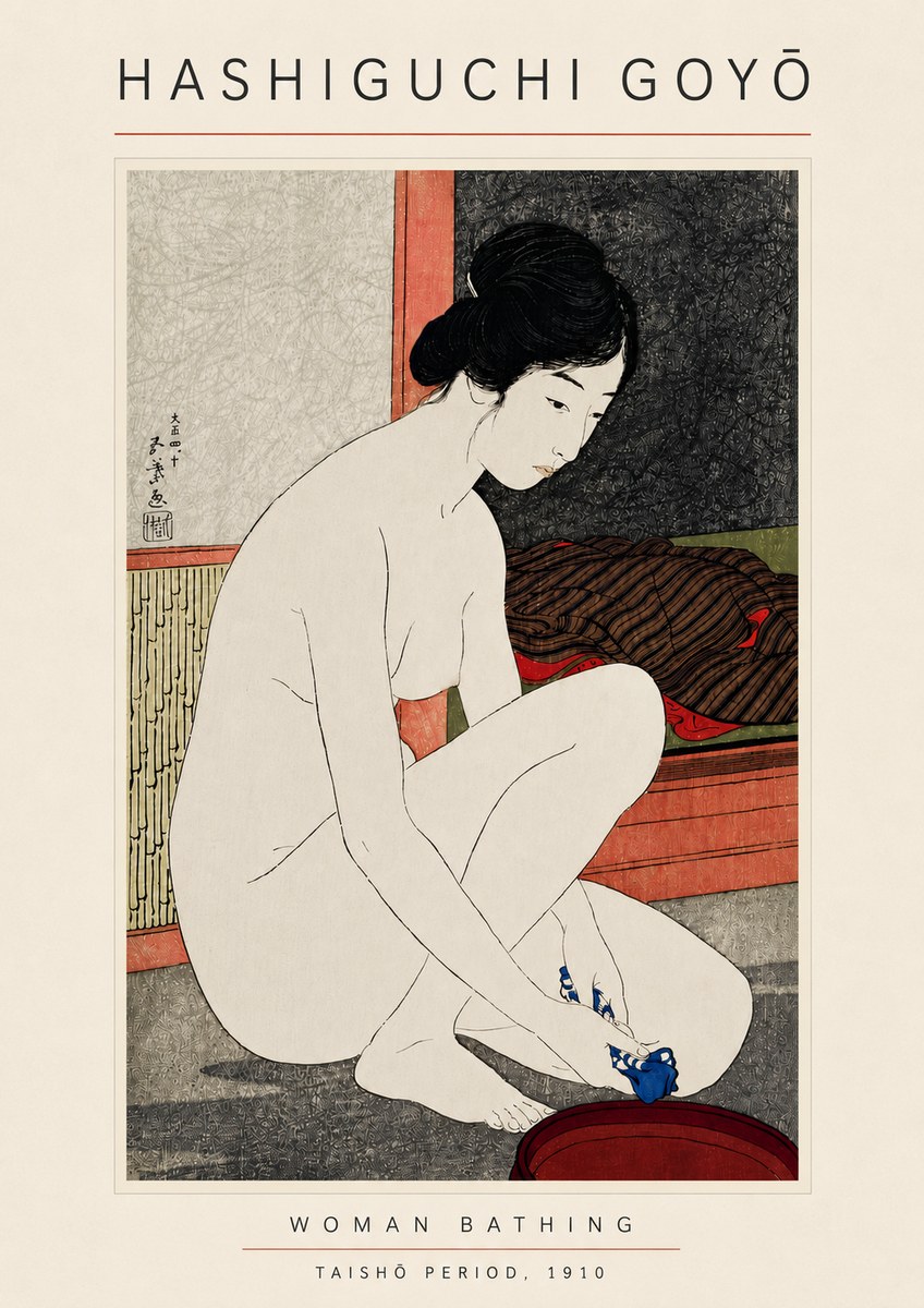 Hashiguchi Goyō Woman Bathing No4 - Plakát