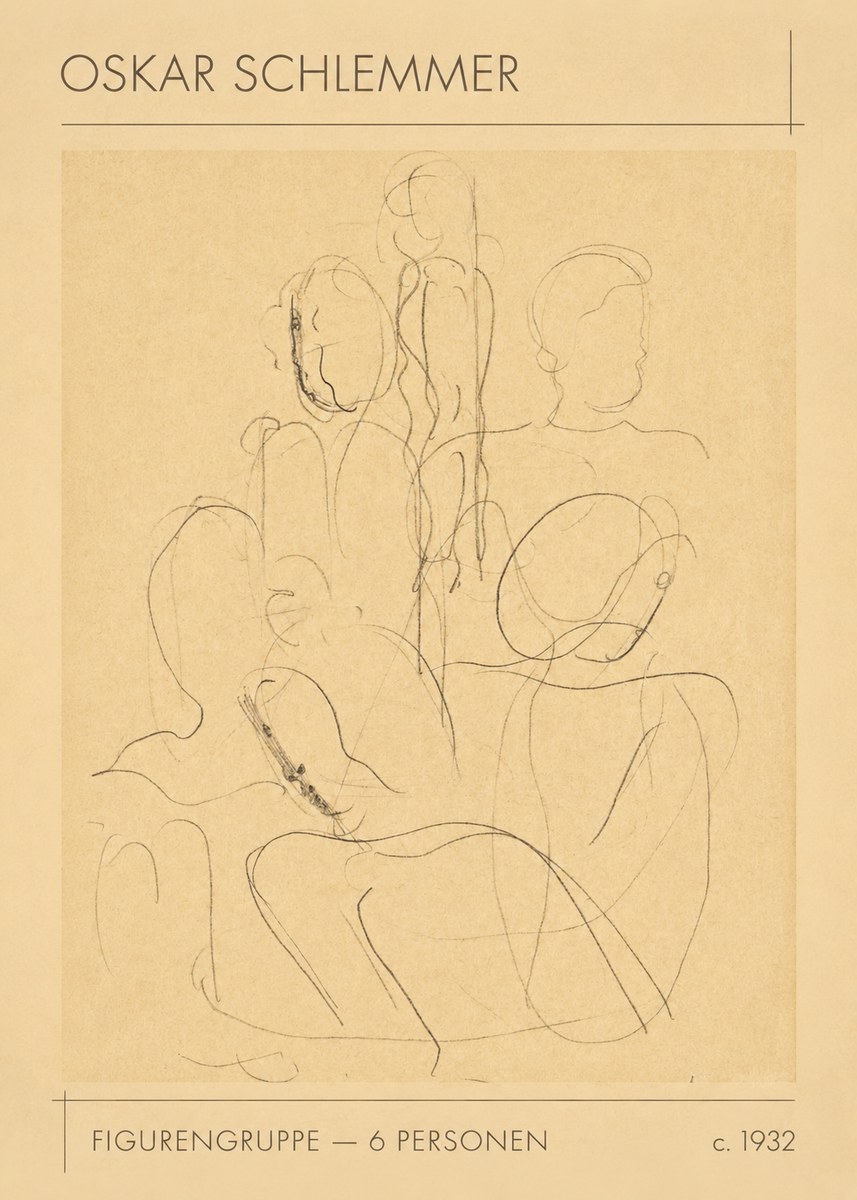 Oskar Schlemmer Figurengruppe - 6 Personen No1 - Plakát