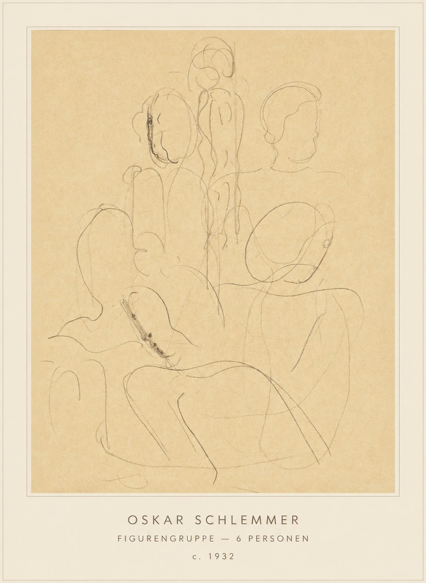 Oskar Schlemmer Figurengruppe - 6 Personen No4 - Plakát
