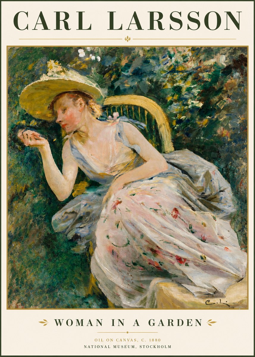Carl Larsson Woman in a Garden No4 - Plakát