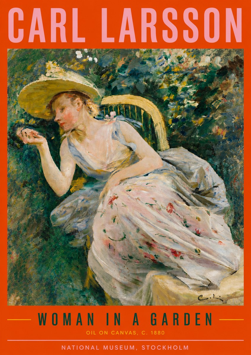 Carl Larsson Woman in a Garden No5 - Plakát