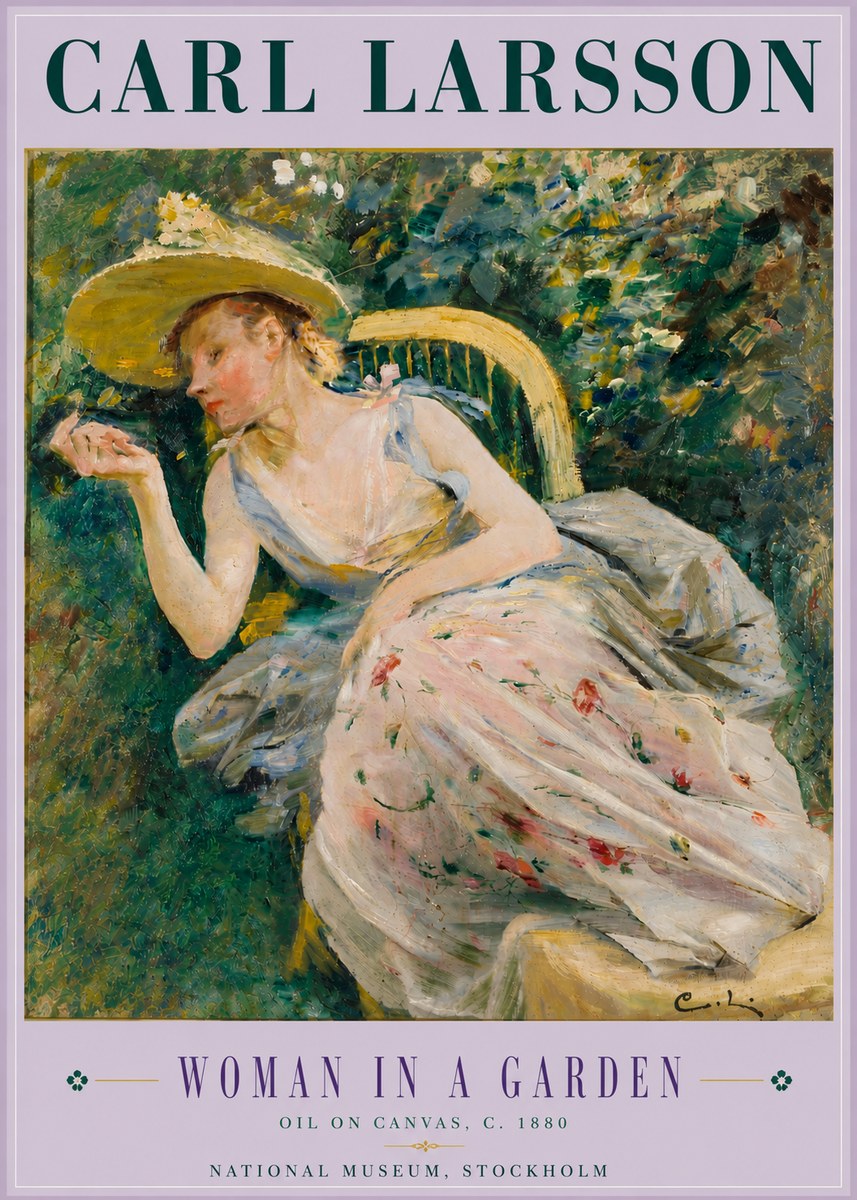 Carl Larsson Woman in a Garden No6 - Plakát