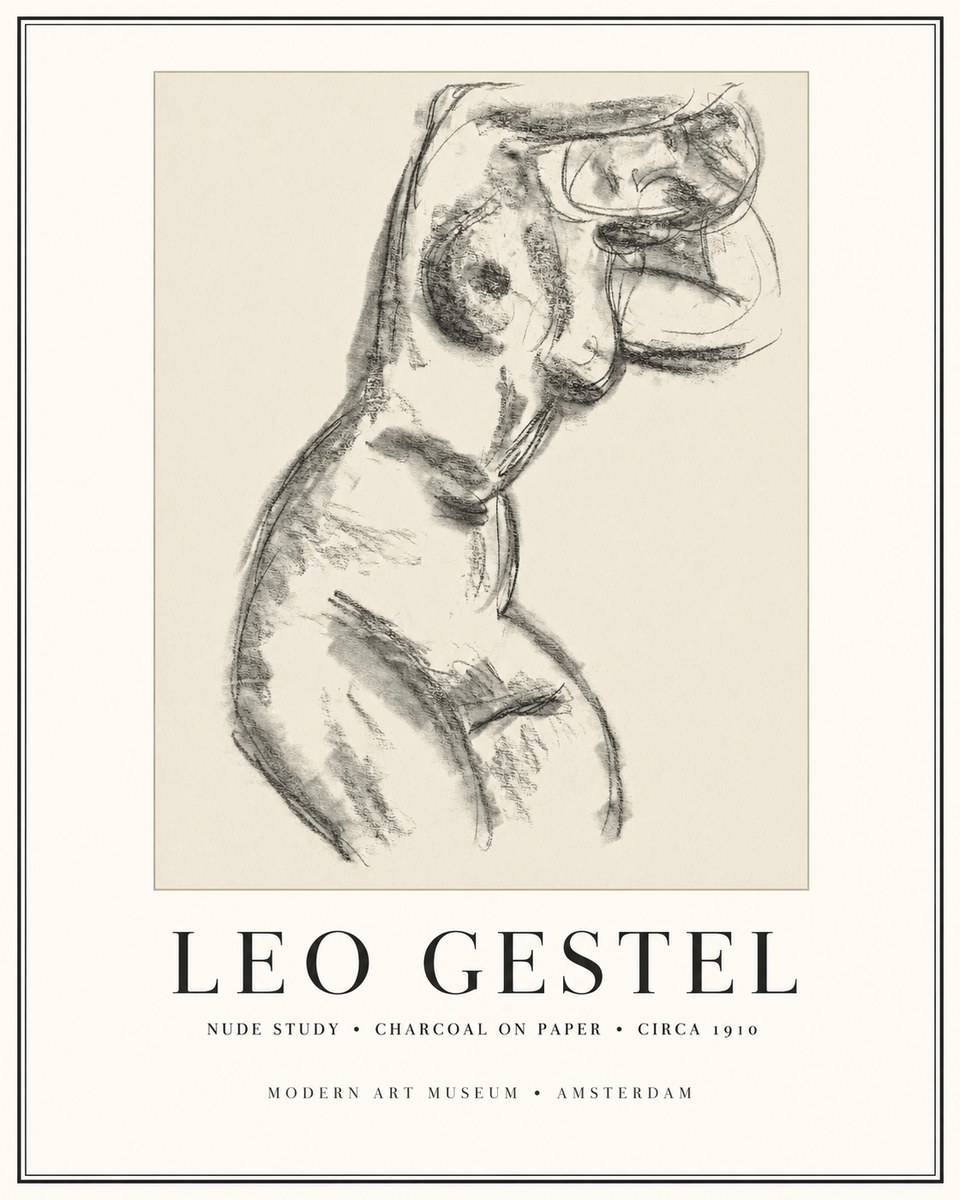 Leo Gestel Study of a Female Nude No2 - Plakát