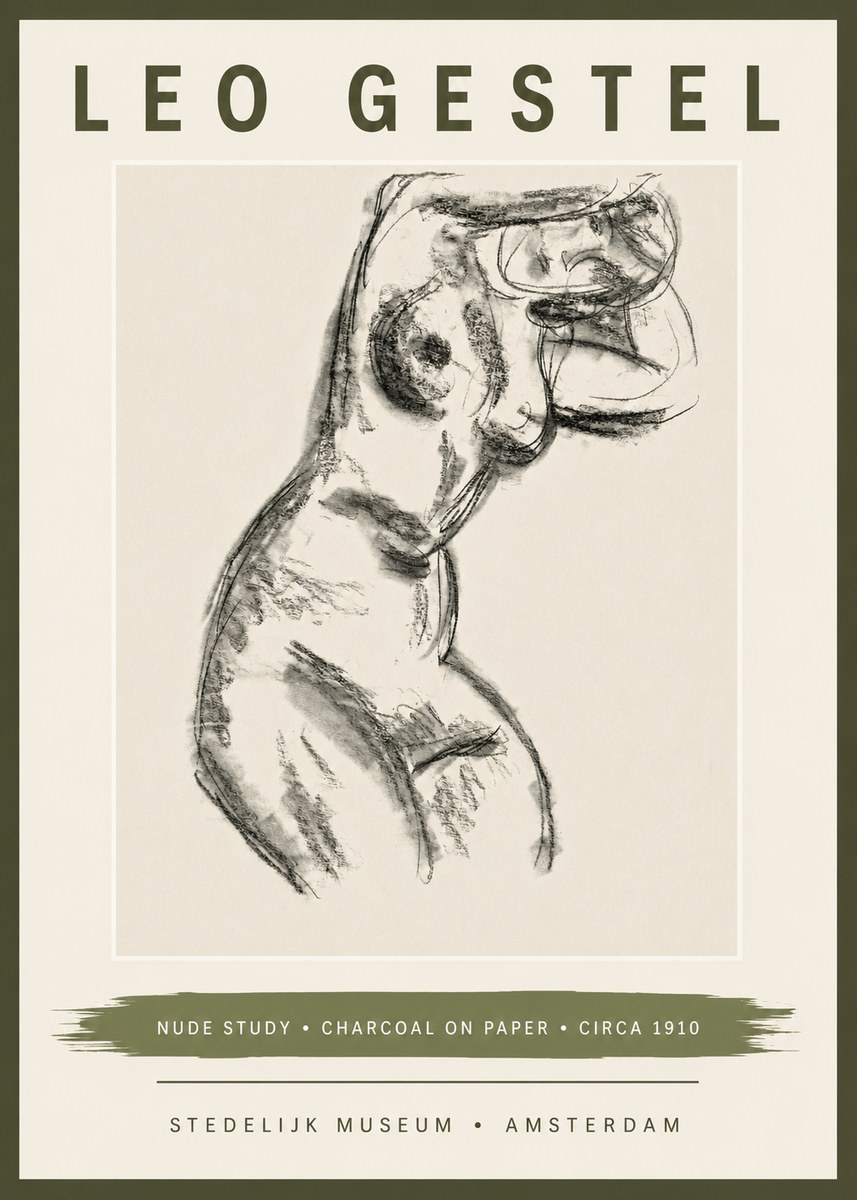 Leo Gestel Study of a Female Nude No6 - Plakát
