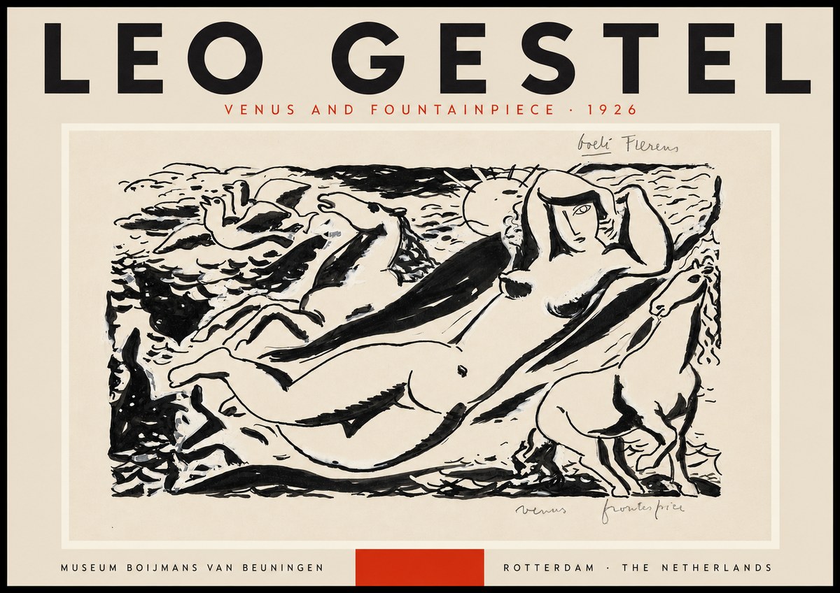 Leo Gestel Venus and Fountainpiece No3 - Plakát