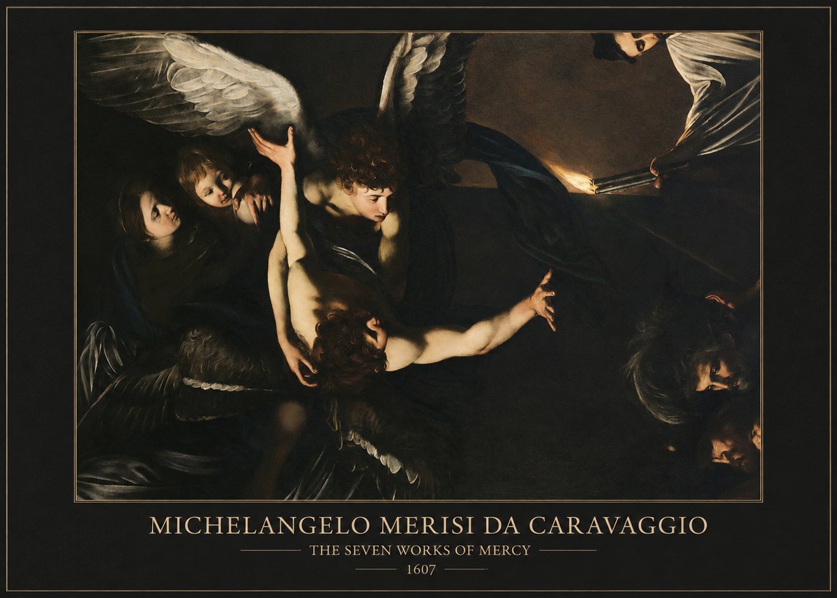 Michelangelo Merisi da Caravaggio The Seven Works of Mercy II No6 - Plakát