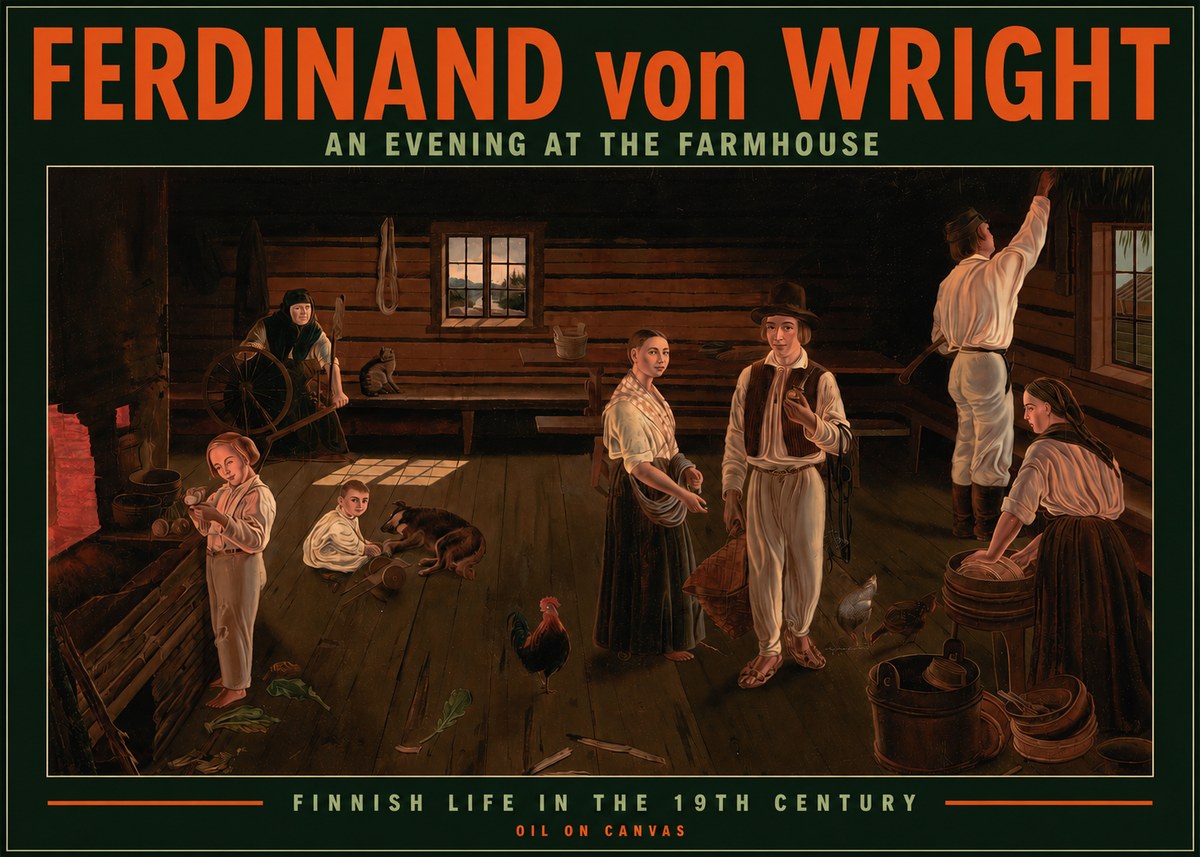 Ferdinand von Wright An Evening at the Farmhouse No2 - Plakát