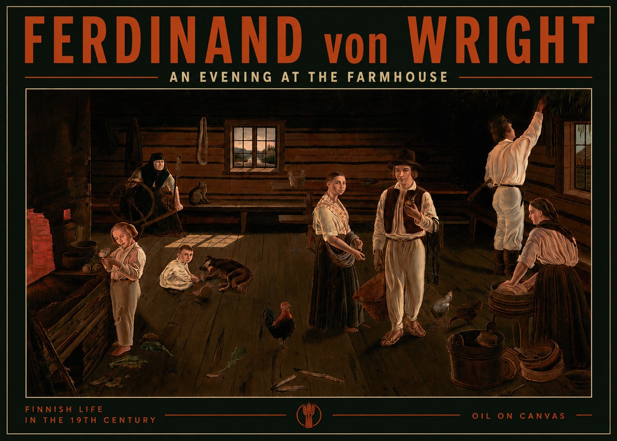 Ferdinand von Wright An Evening at the Farmhouse No5 - Plakát
