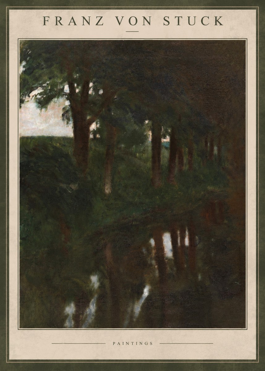 Franz von Stuck Woodland Reflections No4 - Plakát
