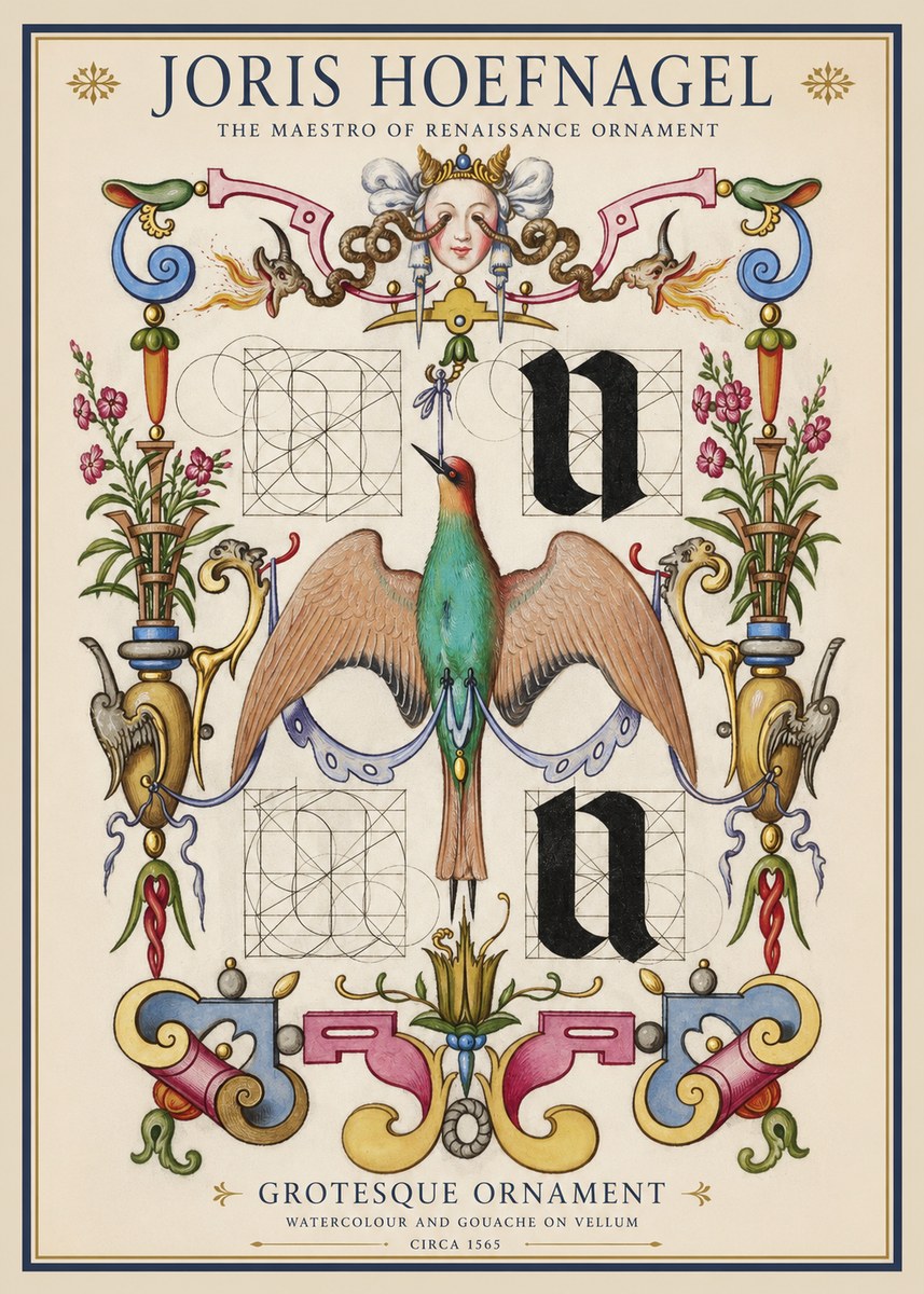 Joris Hoefnagel Grotesque Ornament No1 - Plakát