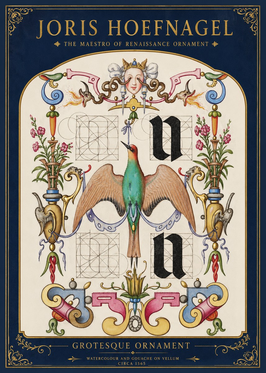 Joris Hoefnagel Grotesque Ornament No2 - Plakát