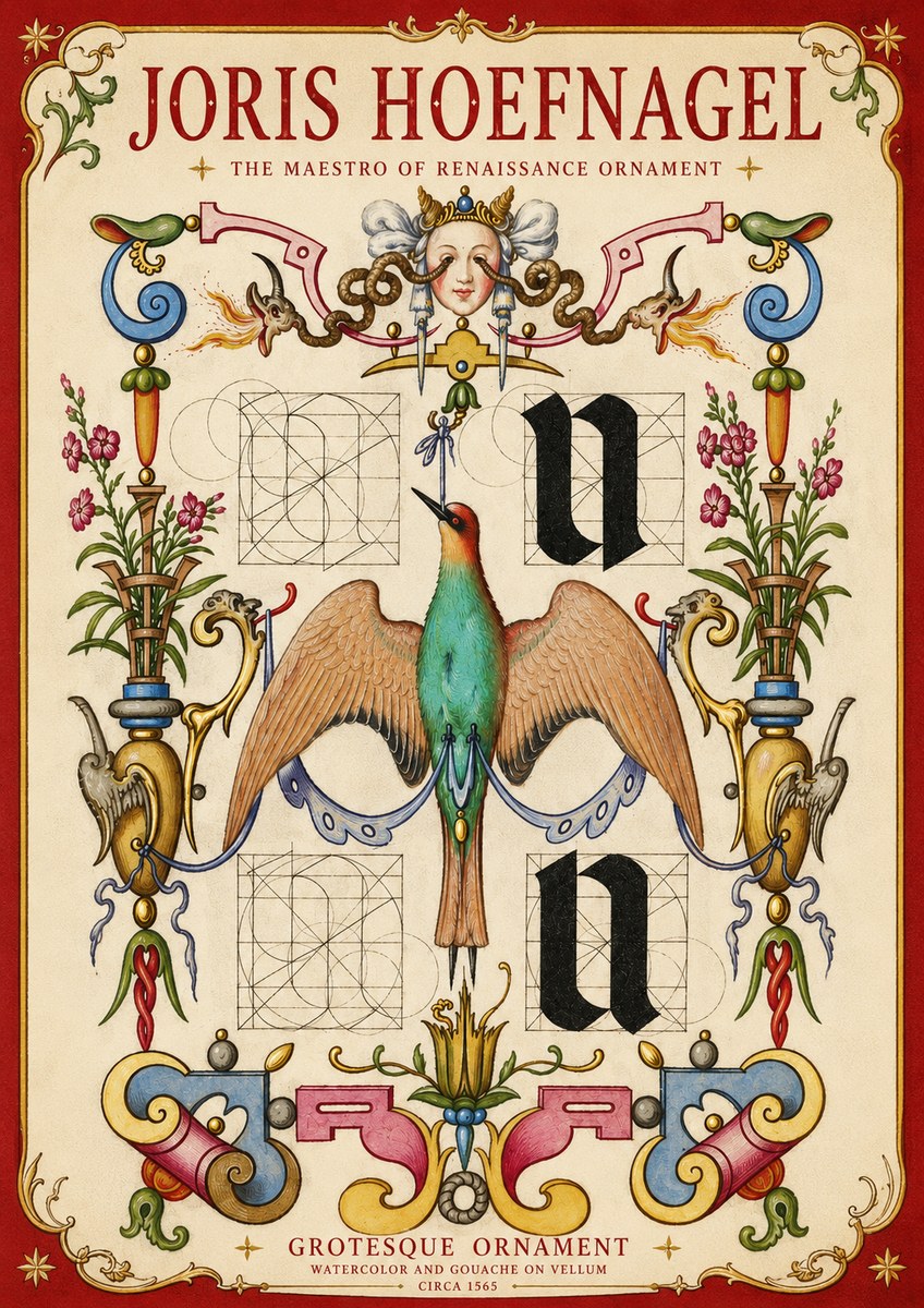 Joris Hoefnagel Grotesque Ornament No4 - Plakát