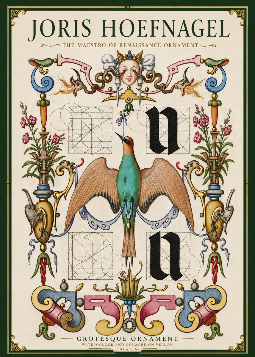 Joris Hoefnagel Grotesque Ornament No5 - Plakát
