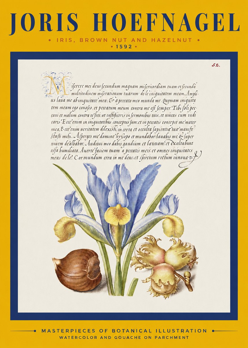 Joris Hoefnagel Iris, Brown Nut and Hazelnut No2 - Plakát