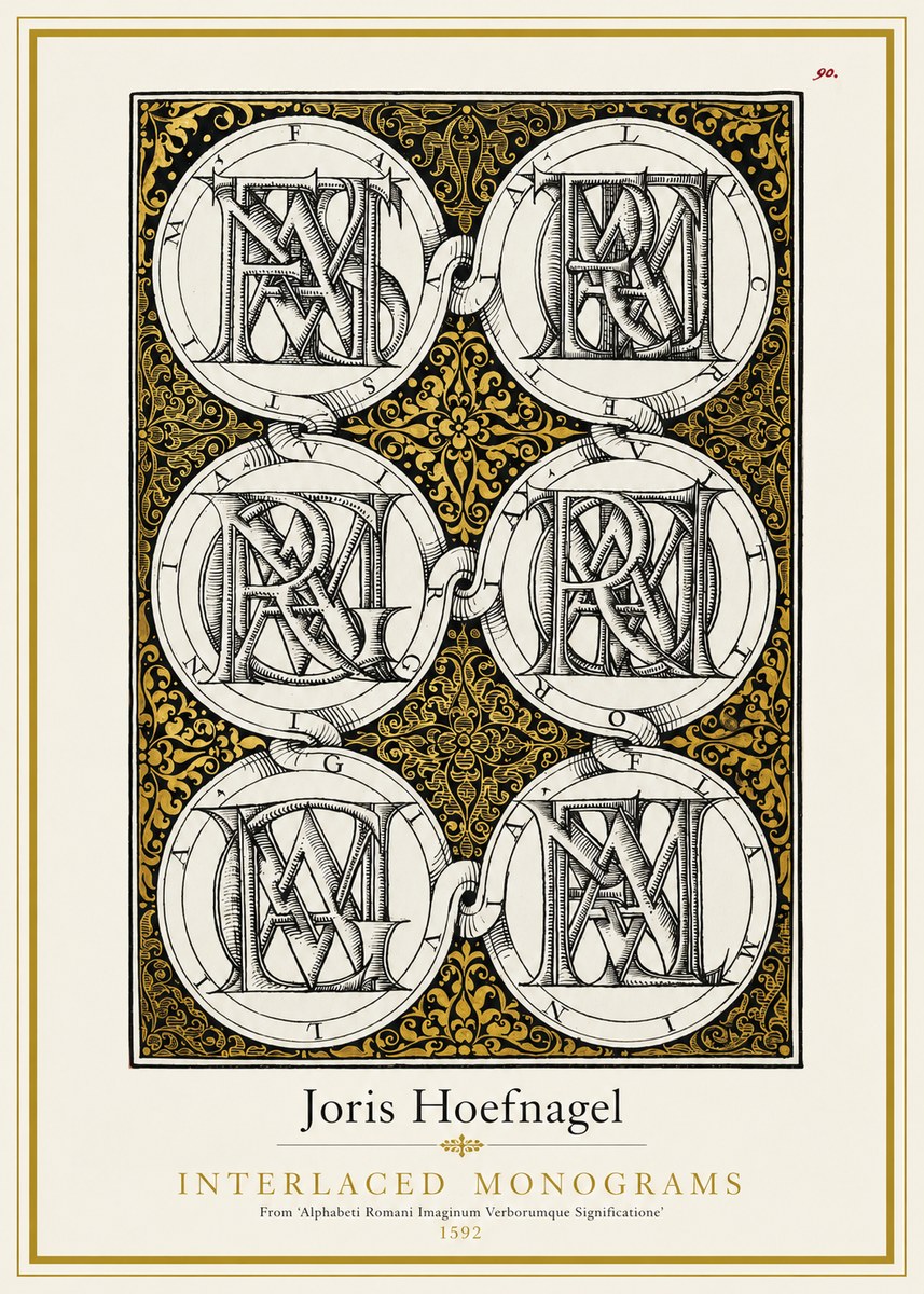 Joris Hoefnagel Interlaced Monograms No1 - Plakát
