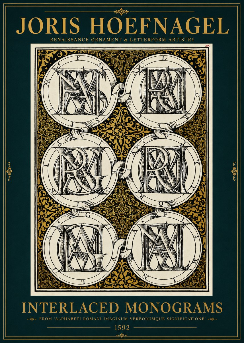 Joris Hoefnagel Interlaced Monograms No3 - Plakát