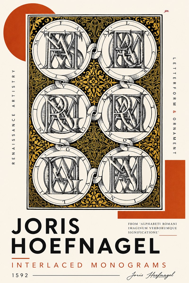 Joris Hoefnagel Interlaced Monograms No4 - Plakát