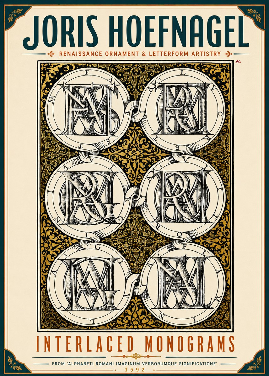 Joris Hoefnagel Interlaced Monograms No6 - Plakát