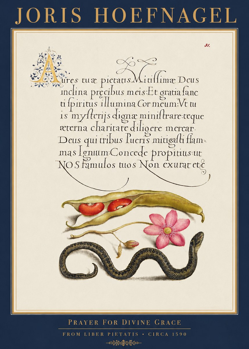 Joris Hoefnagel Prayer for Divine Grace No3 - Plakát