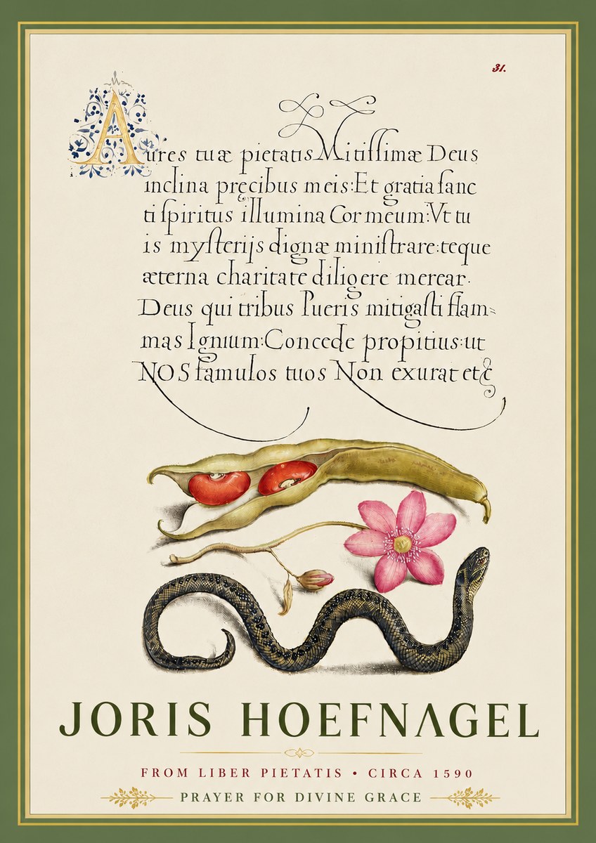 Joris Hoefnagel Prayer for Divine Grace No5 - Plakát