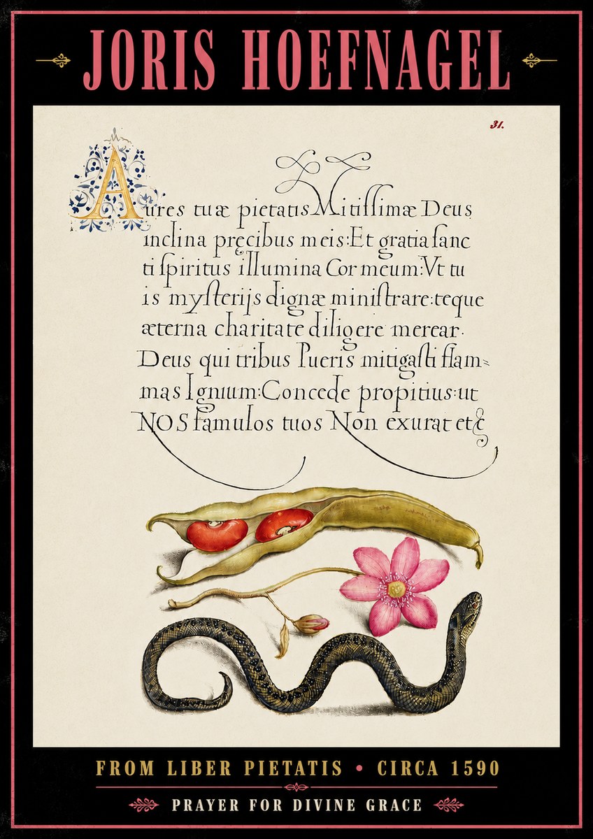 Joris Hoefnagel Prayer for Divine Grace No6 - Plakát