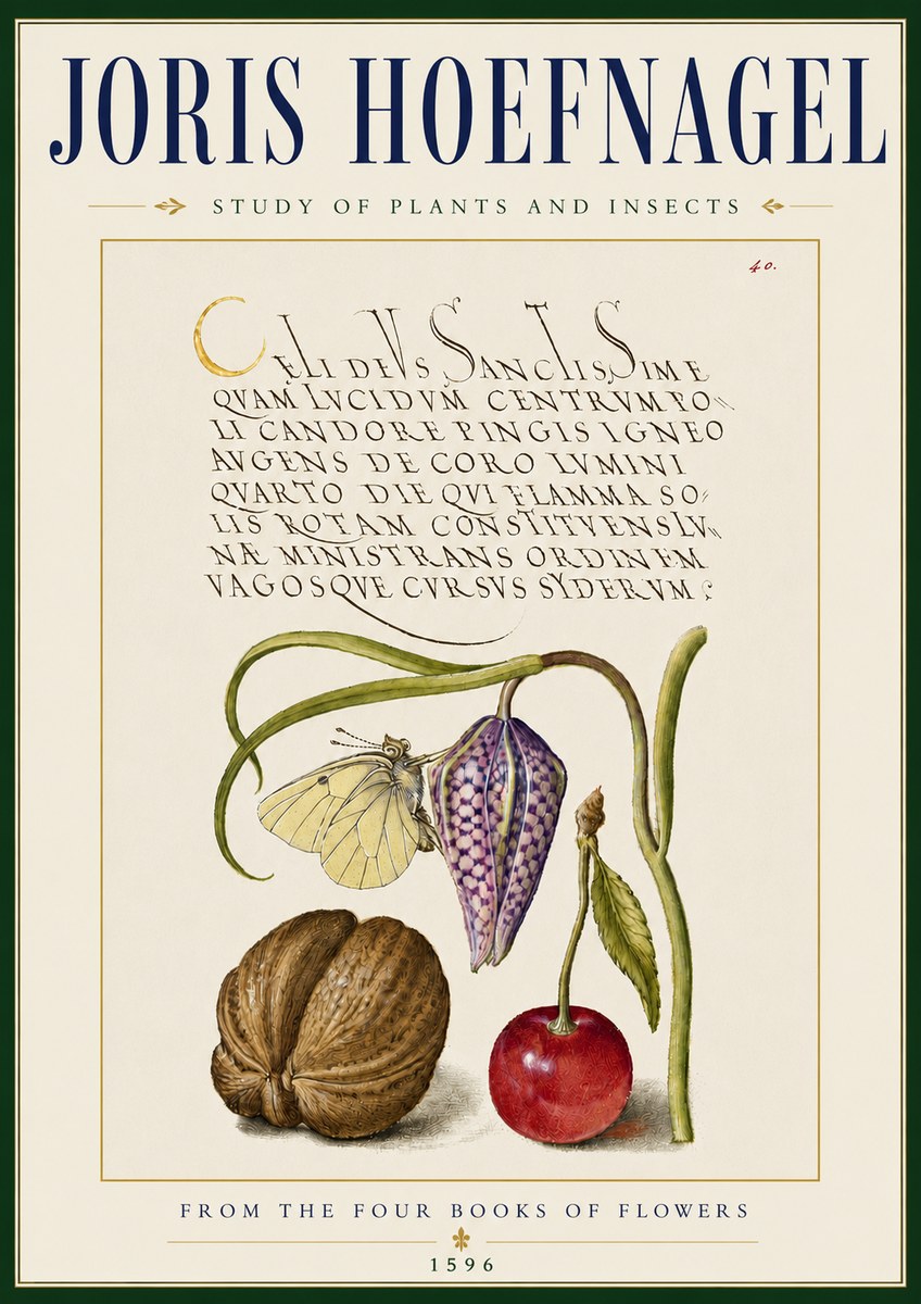 Joris Hoefnagel Study of Plants and Insects No5 - Plakát