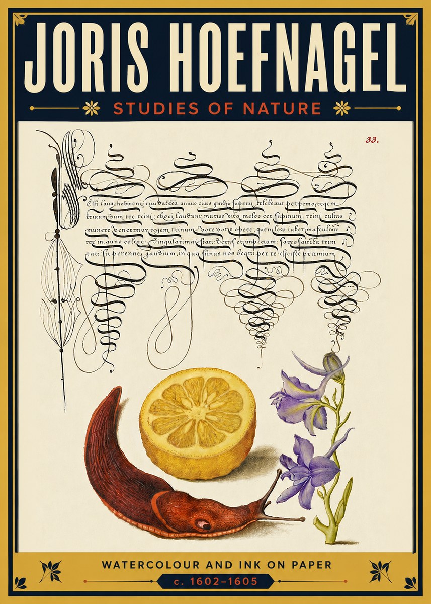 Joris Hoefnagel Studies of Nature No5 - Plakát