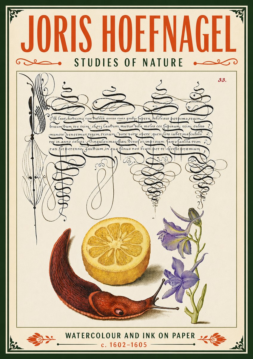 Joris Hoefnagel Studies of Nature No6 - Plakát