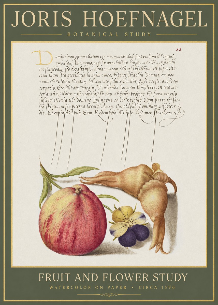 Joris Hoefnagel Fruit and Flower Study No1 - Plakát