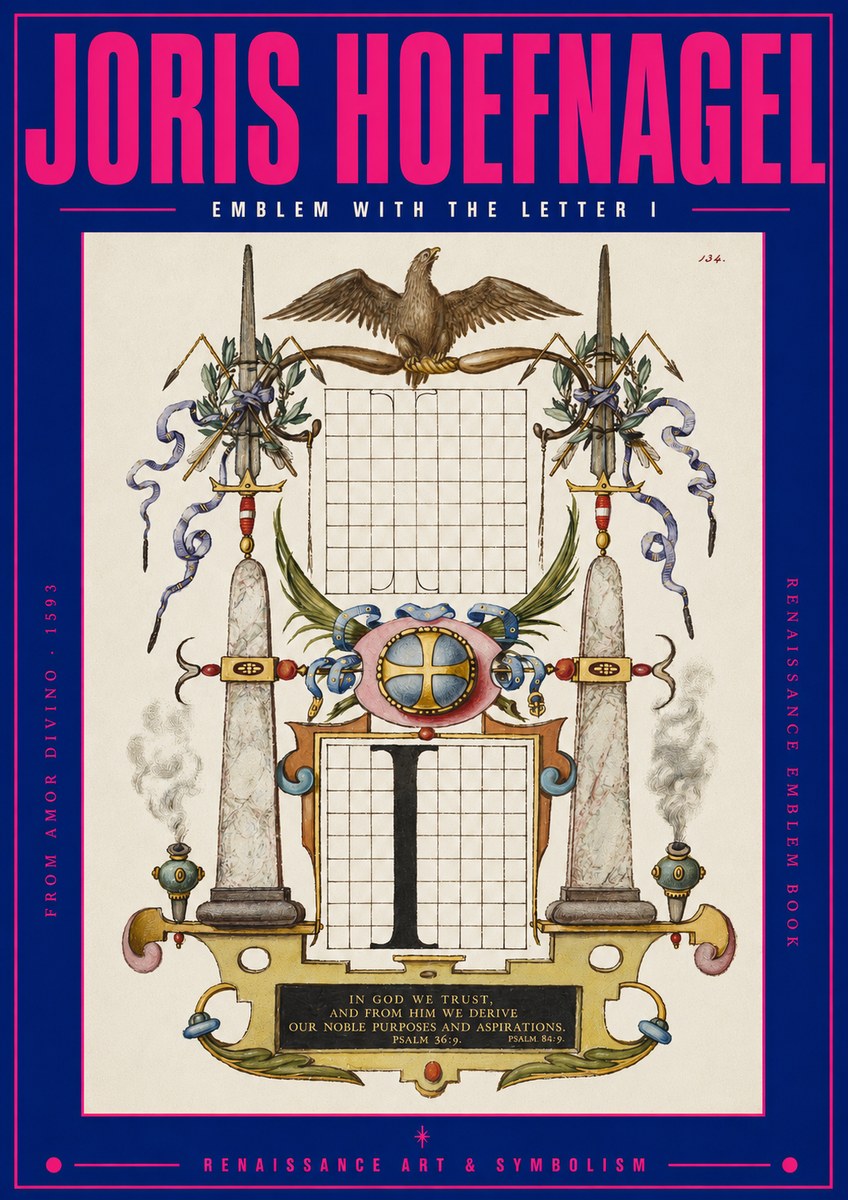 Joris Hoefnagel Ornamental Design with Dedicatory Inscription No3 - Plakát
