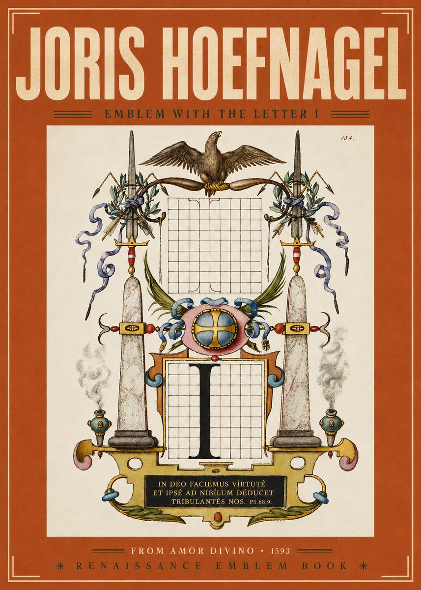 Joris Hoefnagel Ornamental Design with Dedicatory Inscription No6 - Plakát