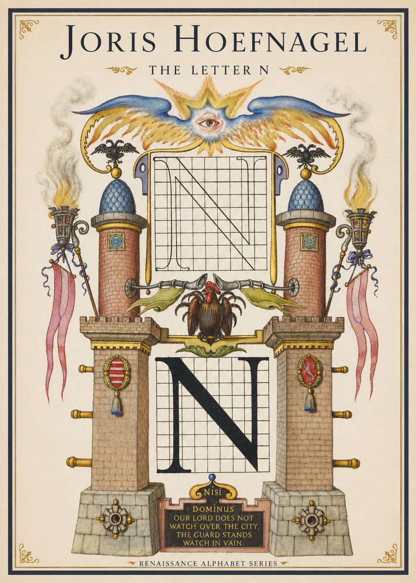 Joris Hoefnagel The Letter N No1 - Plakát
