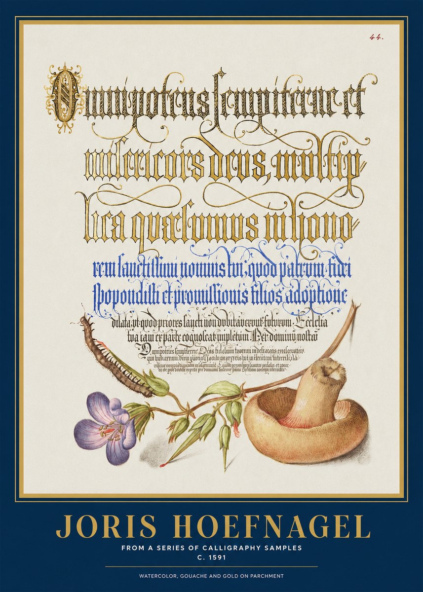 Joris Hoefnagel From a Series of Calligraphy Samples No1 - Plakát